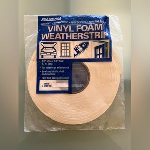 New Randall vinyl foam weatherstrip for waterproof weatherproof self-stick 17 ft